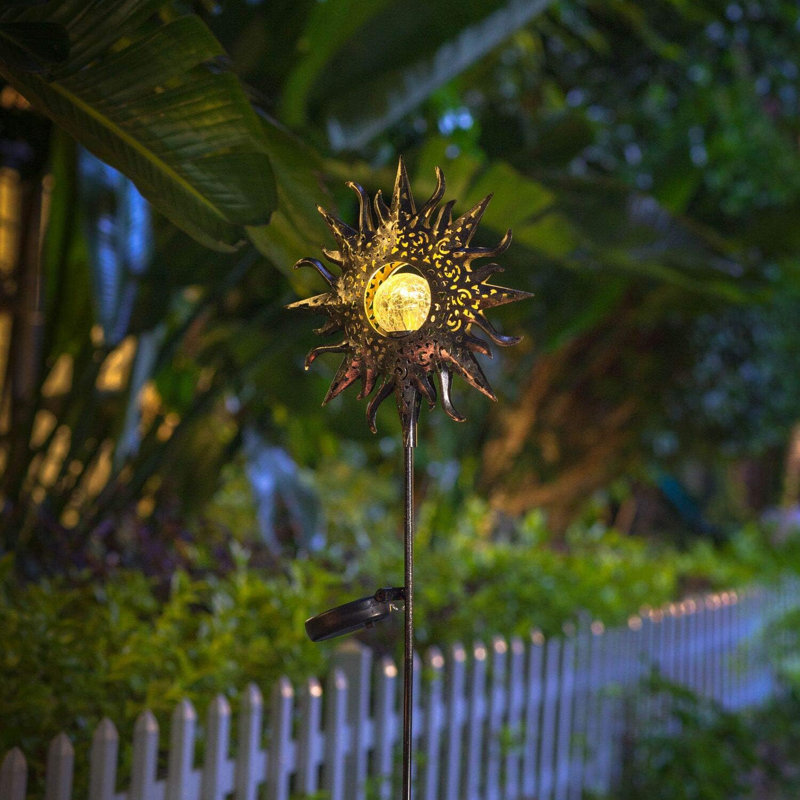 Large crackle glass solar lights on sale